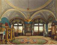 Ukhtomsky Konstantin Andreyevich Interiors of the Winter Palace. The Corner Drawing-Room of Emperor Nicholas I - Hermitage